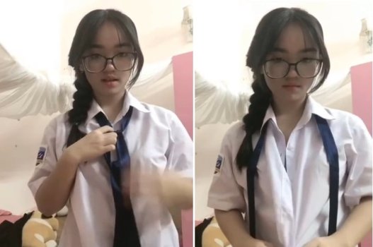 Nữ sinh kính cận có mông cực phẩm khiến ai cũng phải chú ý